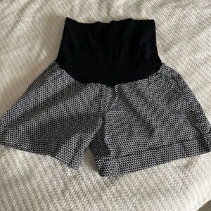 Motherhood Black and White High Waist Shorts